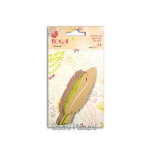 Die-Cuts Plumas en Verde, Marrón y Beige – Toga