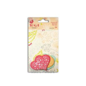 Die-Cuts Corazones en Coral, Melocotón y Menta – Toga