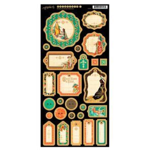 Chipboard Etiquetas Enchanted Forest 18x30cms. Graphic 45
