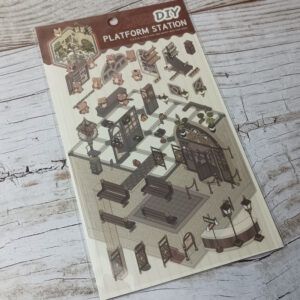 Set de Pegatinas Diorama DIY en 3D Estación de Tren Bear Planet Journal GO
