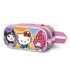 Estuche Doble Bolsillo Happy Amigos de Hello Kitty Sanrio
