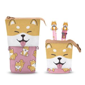 Estuche Vertical con 2 bolígrafos Perro Shiba Oh My Pop