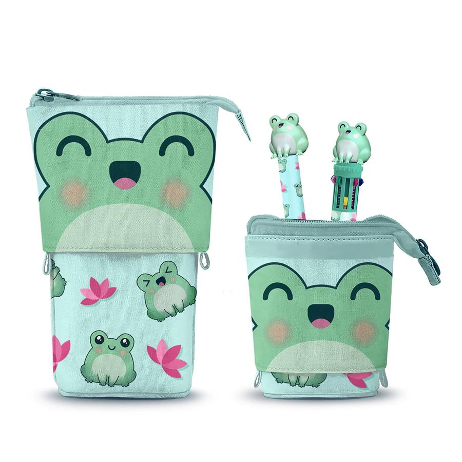 Estuche Vertical con 2 bolígrafos Rana Froggy Oh My Pop