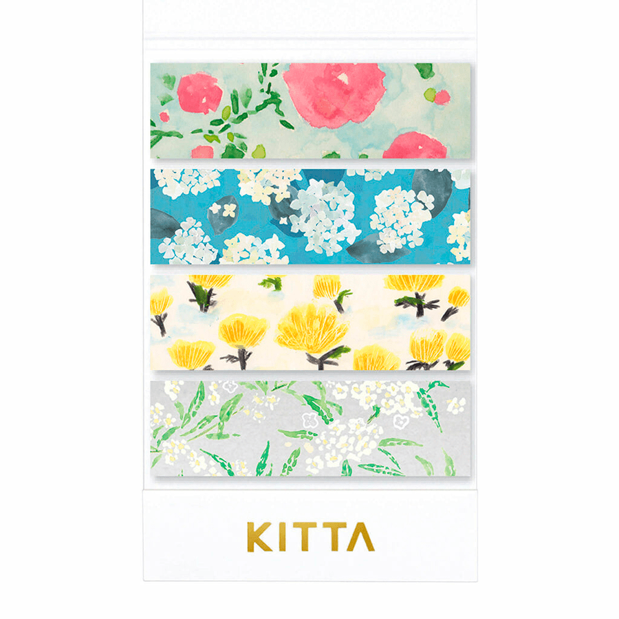 Washi Tape Marcador en Tira Flores en Acuarela KITTA