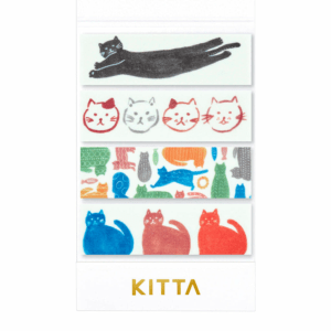 Washi Tape Marcador en Tira Gatos en Acuarela KITTA
